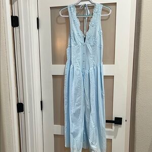 Wild Fable Light Blue Embroidered dress